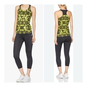 FREDDY D.I.W.O. Women's M Superfit Tank Top In Black &‎ Yellow Athletic Gym Yoga